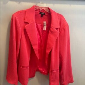 torrid Bright Pink Cropped Open-Front Blazer